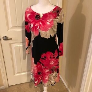 ❤️HostPick💚Calvin Klein floral pink and black floral small dress